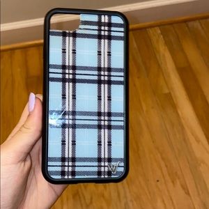Blue plaid wildflower case